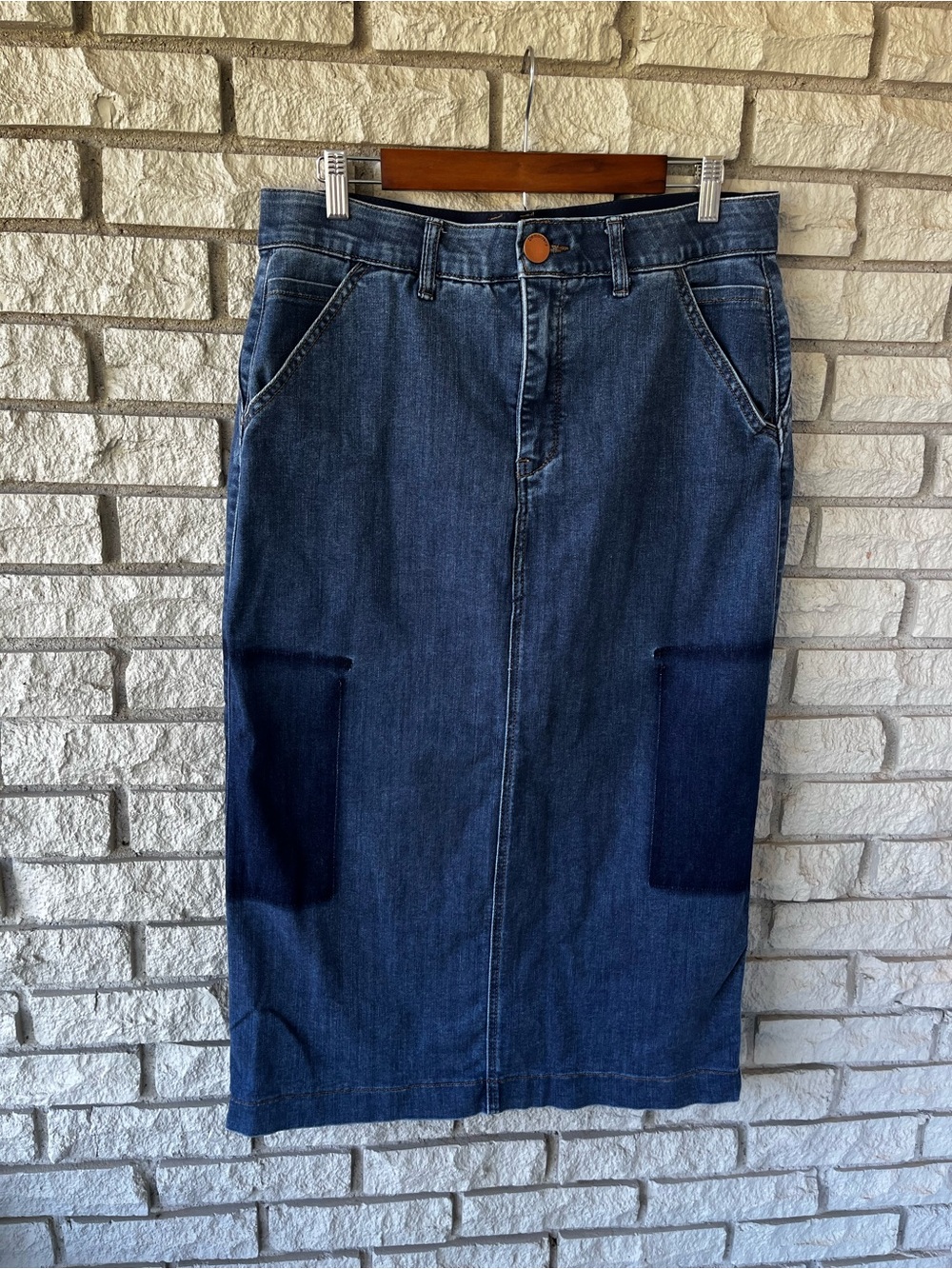 Democracy Darkwash Maxi Jean Skirt 
Size 12